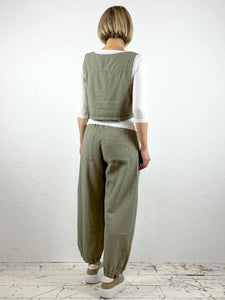 Linen-Blend Trousers in Natural or Toasted '020'