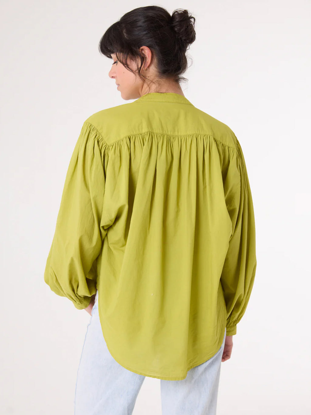 Sacrecoeur Loretta ruffle neck top - blue