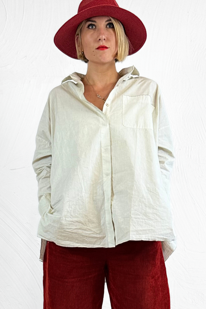 ほぼ未使用 HANNOH WESSEL Cameron Shirt　シャツ Hannoh Wessel Camelia Shirt – Blue Woman