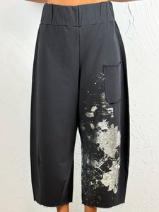 Silver Foil Print Jersey Trousers '715'