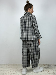 Short Flared Checked Cotton Jacket 2 Colours
