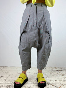 Micro-check Cotton Drop Crotch Trousers '3310101'