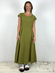 Linen Maxi Dress in Avocado