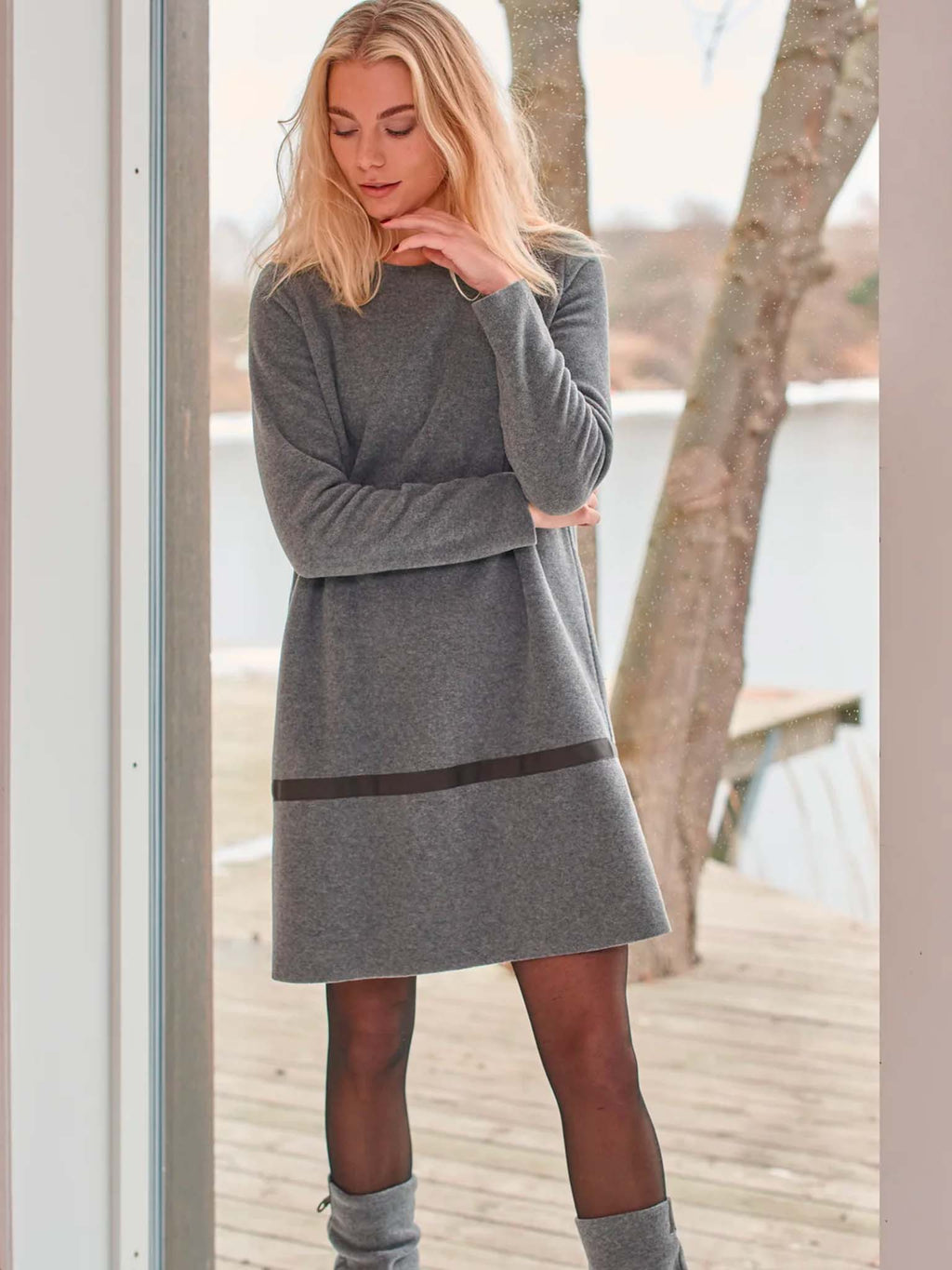 Henriette Steffensen Olive Dress V Neck main image 0