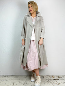 Cotton Trench Coat with Silk