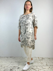 Floral Print Linen Tunic