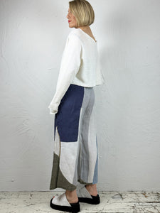 Wide Linen Sogo Trousers - Cristal Blue
