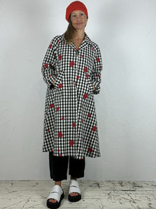 A-Line Gingham Check Mac with Dots 2 Colours