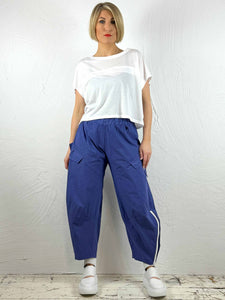 Boxy Cropped T-Shirt in White or Sand '722'