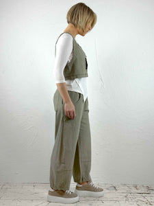 Sleeveless Linen-Blend Top/Waistcoat '030'