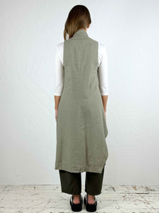 Linen Button Tunic Dress in Natural or Toasted '040'
