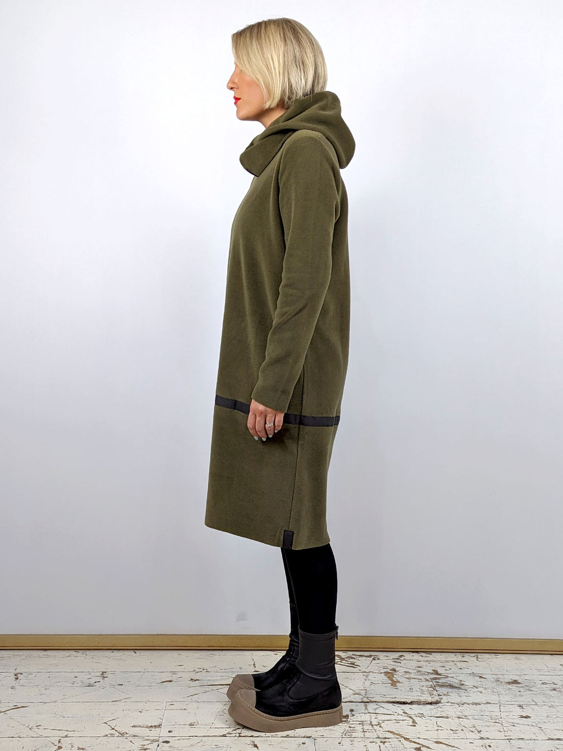 Henriette Steffensen 3245 Long Sleeve Fleece Dress - MOSS