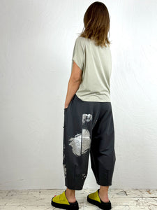 Silver Foil Print Jersey Trousers '715'