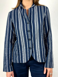 'Adel S' Short Striped Fitted Jacket