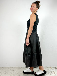 Black Cotton Skirt-440