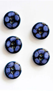 Handmade Blue Buttons with A Bluish-White Dot Pattern L305