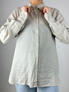 'Elinda' Stripe Linen and Cotton Blend Shirt