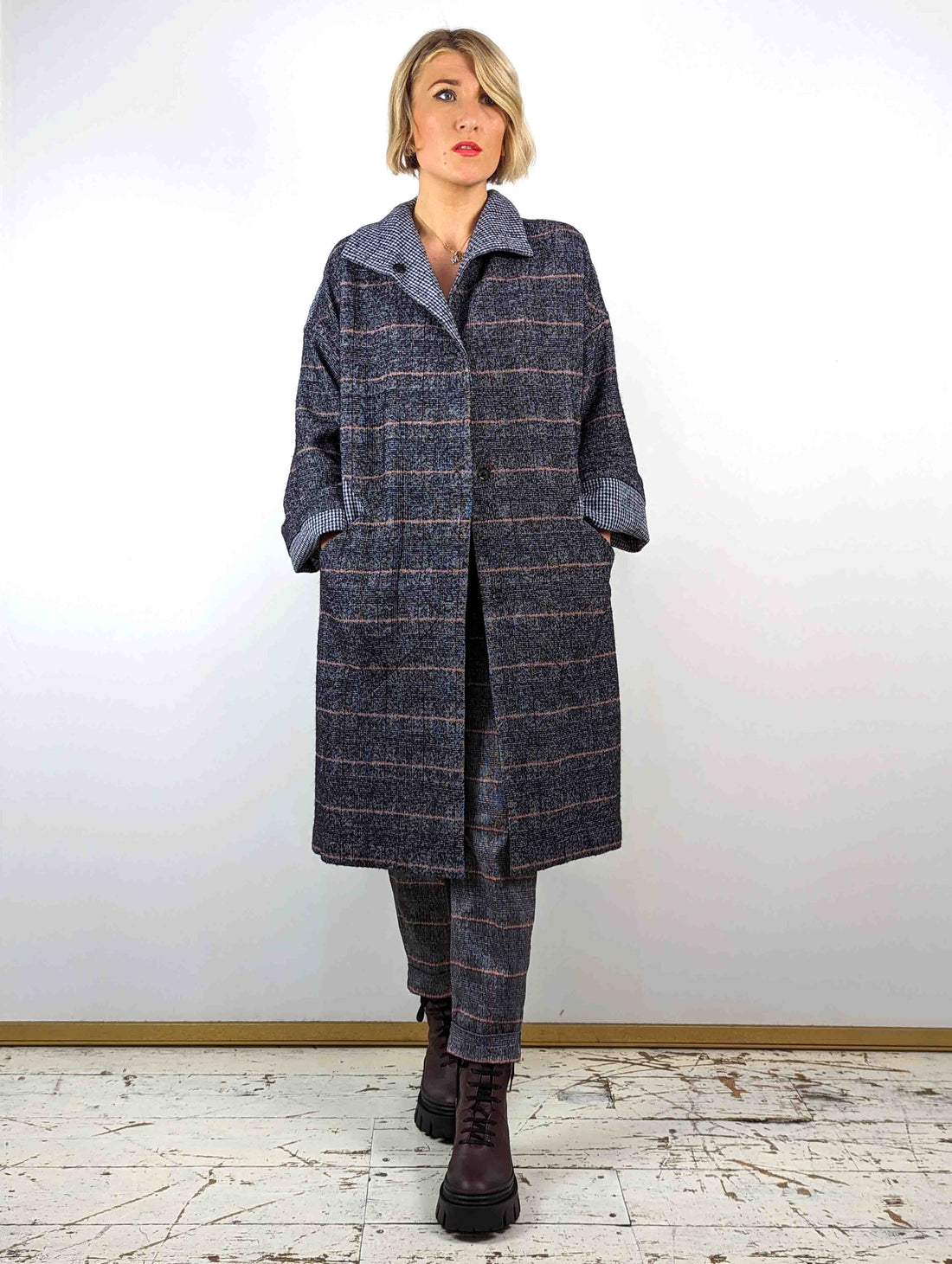 Clemente Mande Reversible Coat - Night/Orange