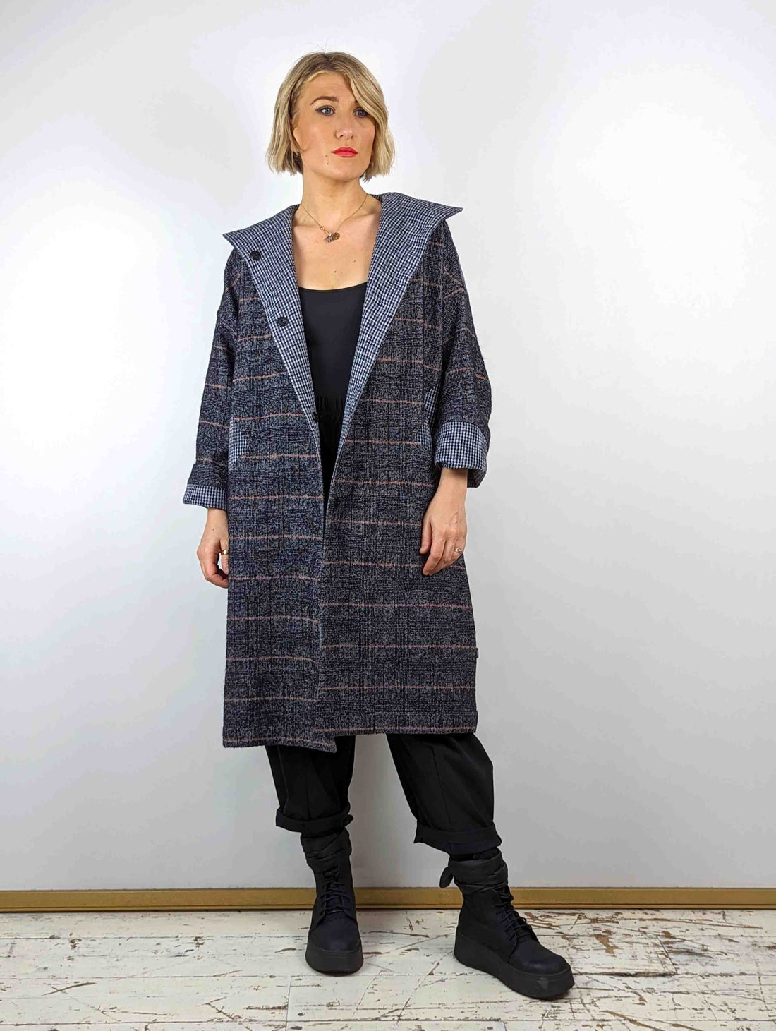 Clemente Mande Reversible Coat - Night/Orange