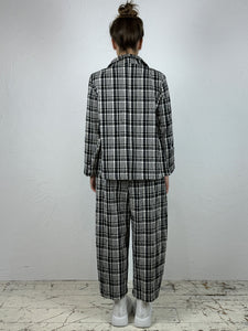 Short Flared Checked Cotton Jacket 2 Colours