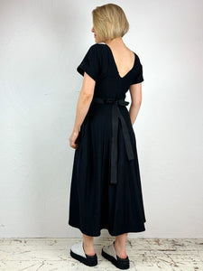 Jersey Black Puff Sleeve Dress