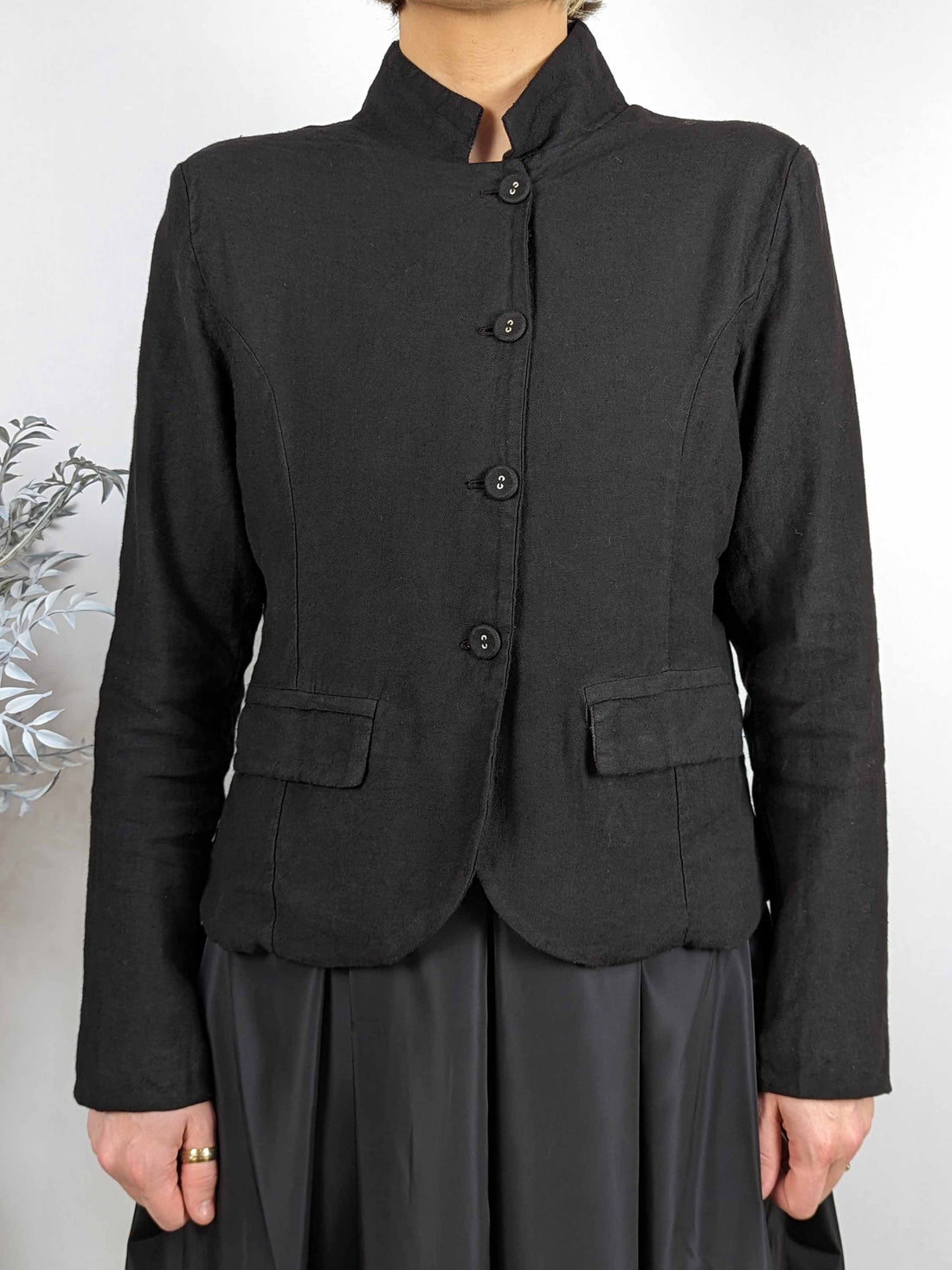 Amici Cotton + Linen Short Jacket - BLACK