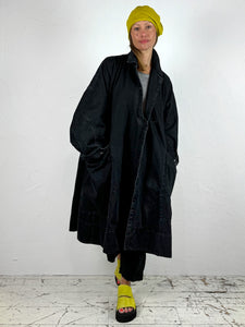 Oversized Washed Denim Coat in 170 Charcoal