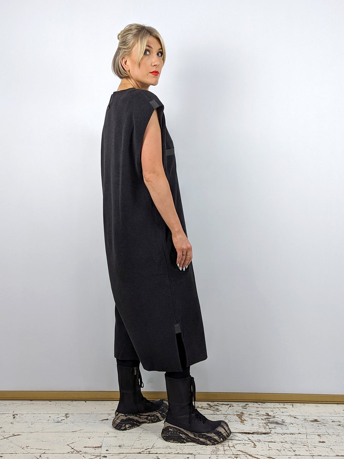 Henriette Steffensen 3242 Sleeveless Fleece Dress  - SOFT BLACK