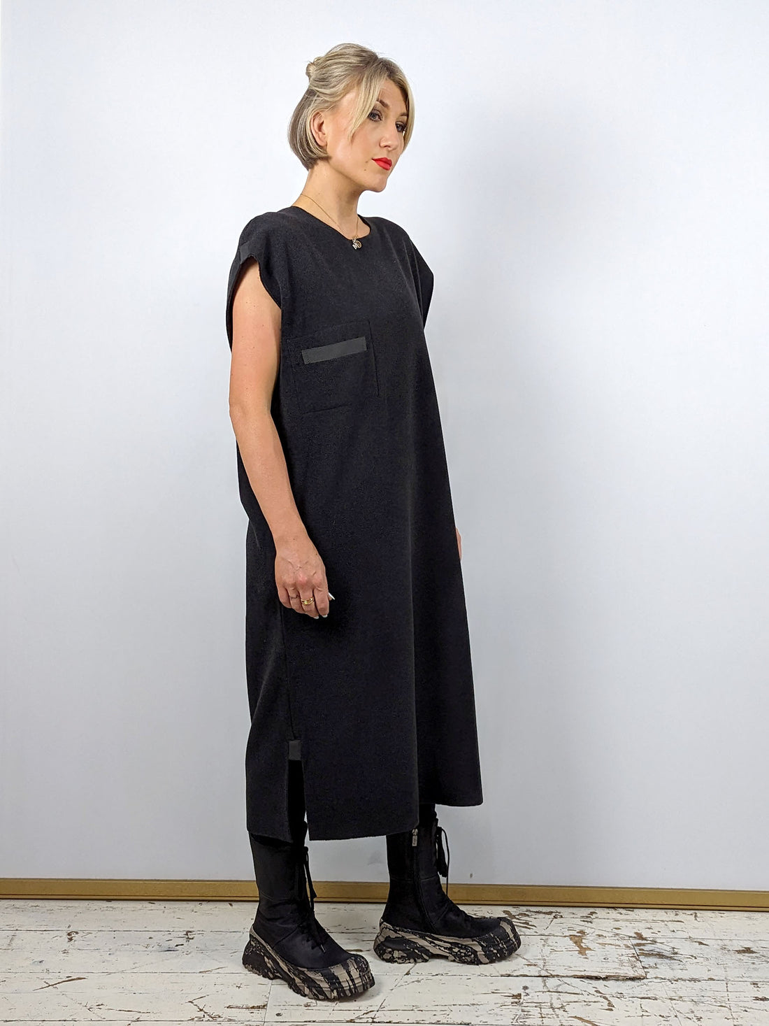 Henriette Steffensen 3242 Sleeveless Fleece Dress  - SOFT BLACK