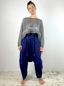 Drop Crotch Joggers 3250104 2 Colours Blue Woman