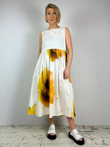Yellow Flowers Cotton Dress