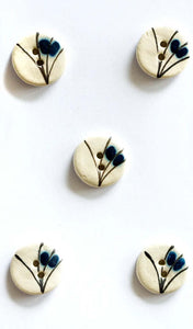 Handmade Blue Floral Grass Sewing Buttons L533