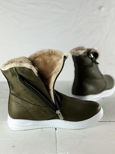 Faux Fur Lined Boots 2 Colours Blue Woman