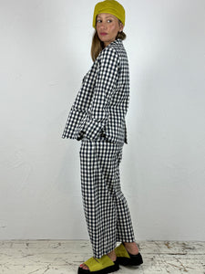 Short Flared Checked Cotton Jacket 2 Colours