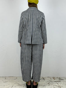 Short Flared Checked Cotton Jacket 2 Colours