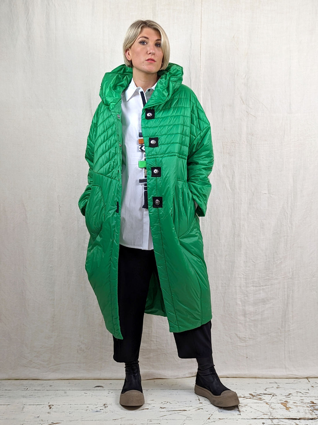 Bize Padded Quilted Cocoon Coat