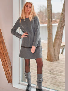 Henriette Steffensen 3245 Long Sleeve Fleece Dress - GREY