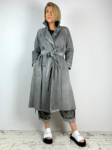 Cotton Trench Coat with Silk