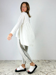 'Alicia S' Stripe Cotton Trousers 2 Colours