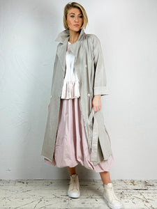 Cotton Trench Coat with Silk