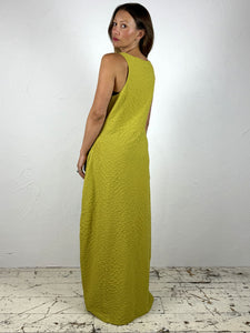 V-Neck Textured Maxi Dress with Pockets 2 Colours