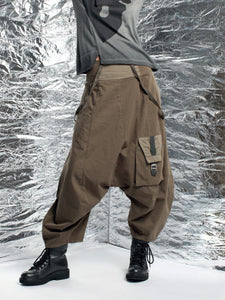 Lurdes Bergada 104 Drop-Crotch Trousers - KHAKI