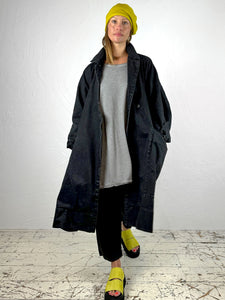 Oversized Washed Denim Coat in 170 Charcoal
