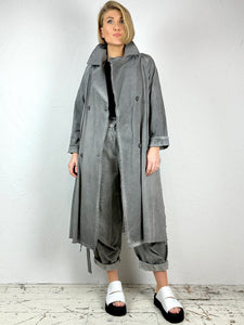 Cotton Trench Coat with Silk