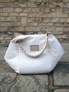 Patrizia Bonfanti Padded Folding Bag - Off White Blue Woman