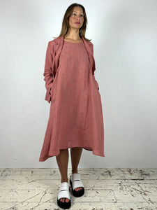 Gingham Check Flared Linen Dress 2 Colours