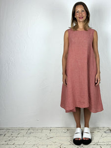 Gingham Check Flared Linen Dress 2 Colours