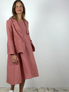 Short Flared Checked Linen Jacket 2 Colours