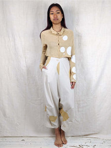 Rundholz Cropped Spots Cardigan 339 7104 in CORN PRINT Blue Woman
