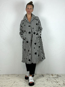 A-Line Gingham Check Mac with Dots 2 Colours